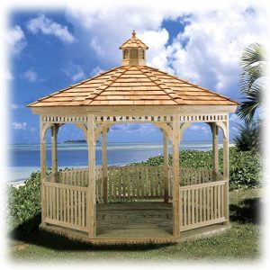 Octagon Standard Gazebo, Wood, #1