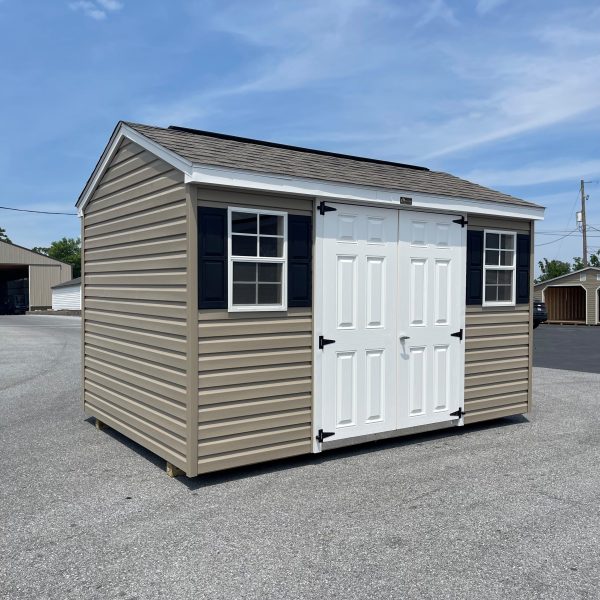 8x12 Storage Shed with Khaki Siding