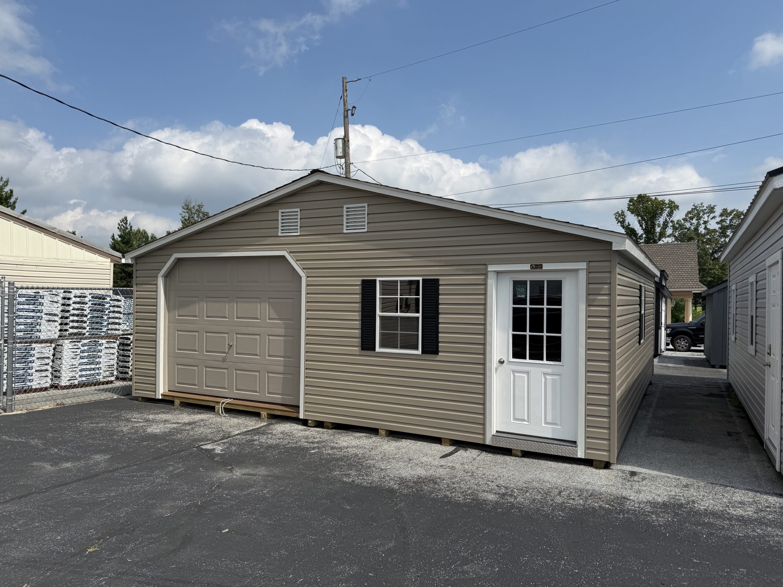 24′ x 24′ Classic Double Wide Garage, Vinyl – IN STOCK – $15,701.00!